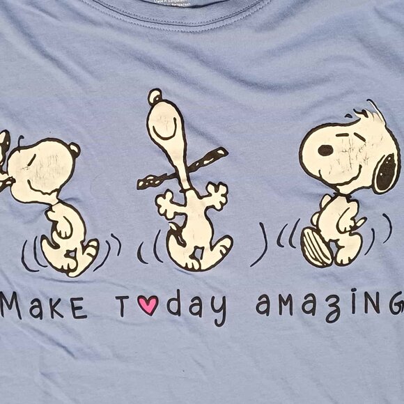 Peanuts Snoopy Large Graphic Print Crew Neck T-Shirt - Picture 4 of 5